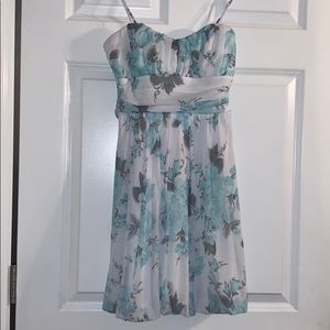 Light blue and white floral dress